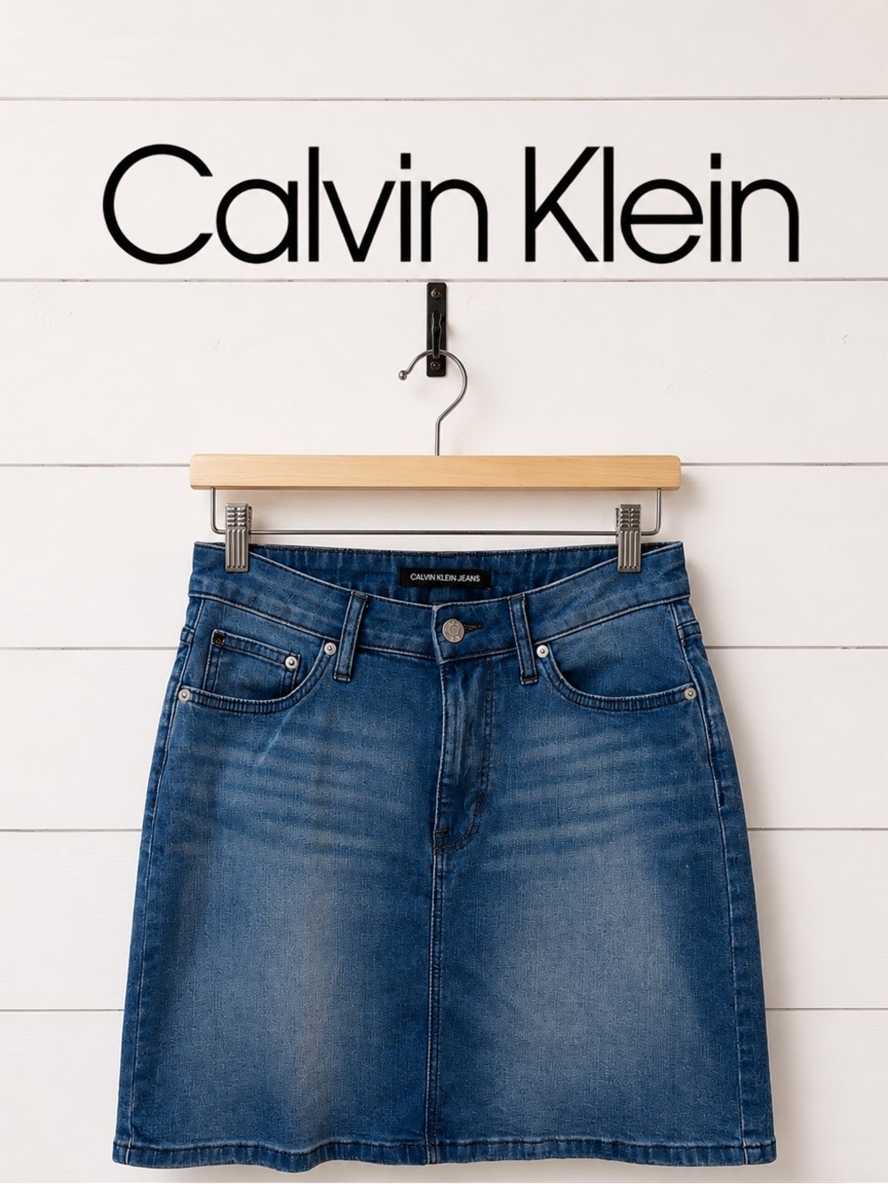 CALVIN KLEIN JEANS Blue Denim Mini Skirt Size 8